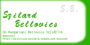 szilard bellovics business card